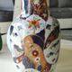 Chinese baluster vase in glazed ceramics. Wild, floral nature. Imari style. 32 cm