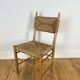 Vintage mid century rush dining chairs, Charlotte Perriand style, c.1960-70