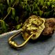 Large lion door knocker in solid brass Art Nouveau