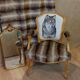 Armchair Louis XV head of wolf