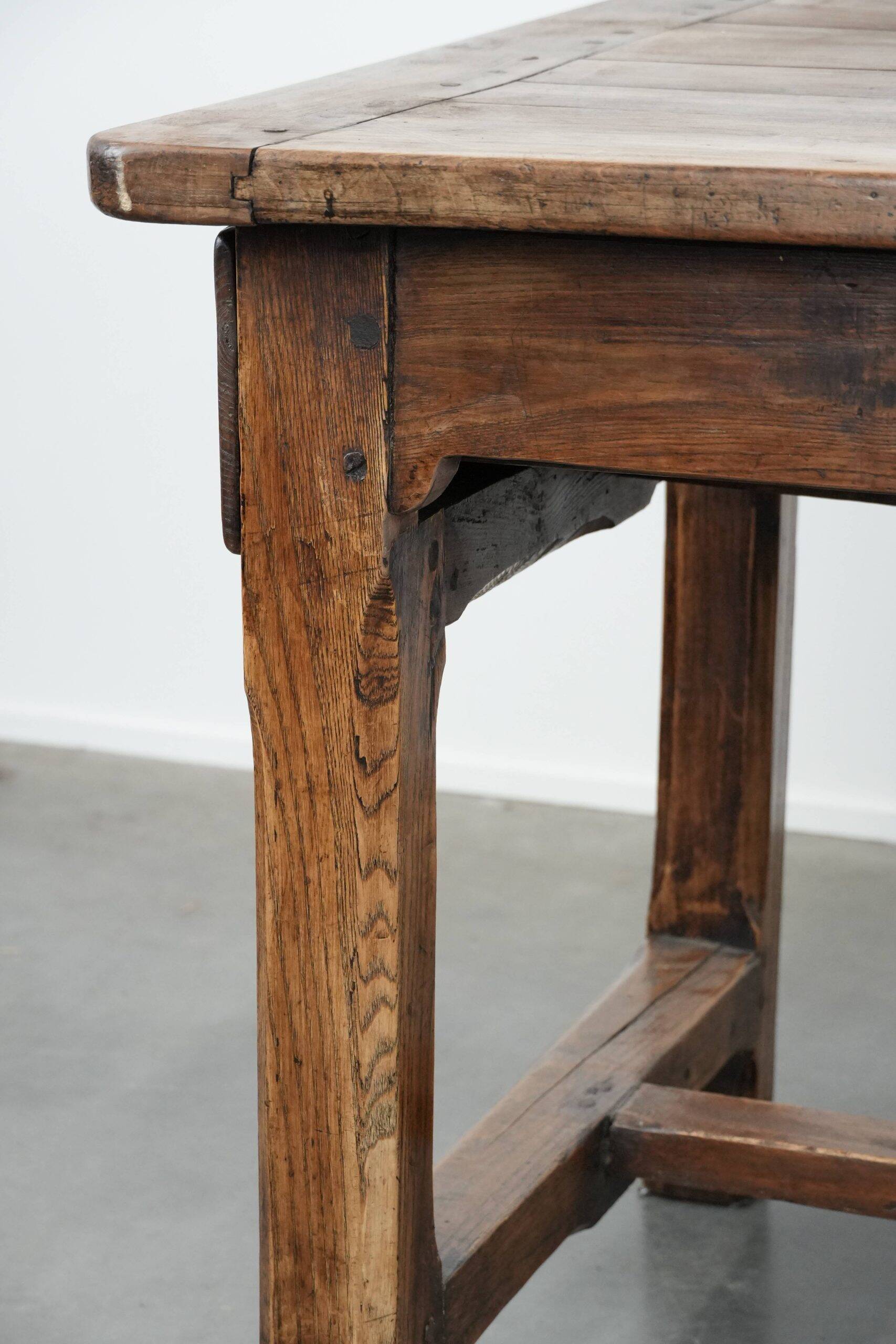 Antique French dining table made of fruitwood  from the late 18th century
