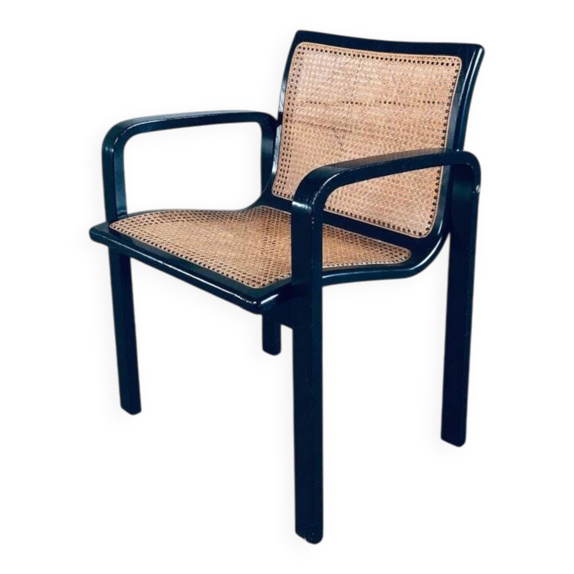Italian Design Bentwood & Webbing Armchair, 1970s