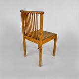 Set of 6 Scandinavian Pine and Rush Dining Chairs, 1970s