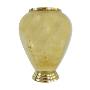 Vase cylindrique vintage en métal