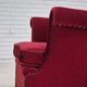 Chaise longue danoise des années 1970, état d'origine, tissu velours rouge cerise.