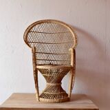 Miniature Peacock Armchair - Large Emmanuelle Rattan Doll Armchair - 65 cm