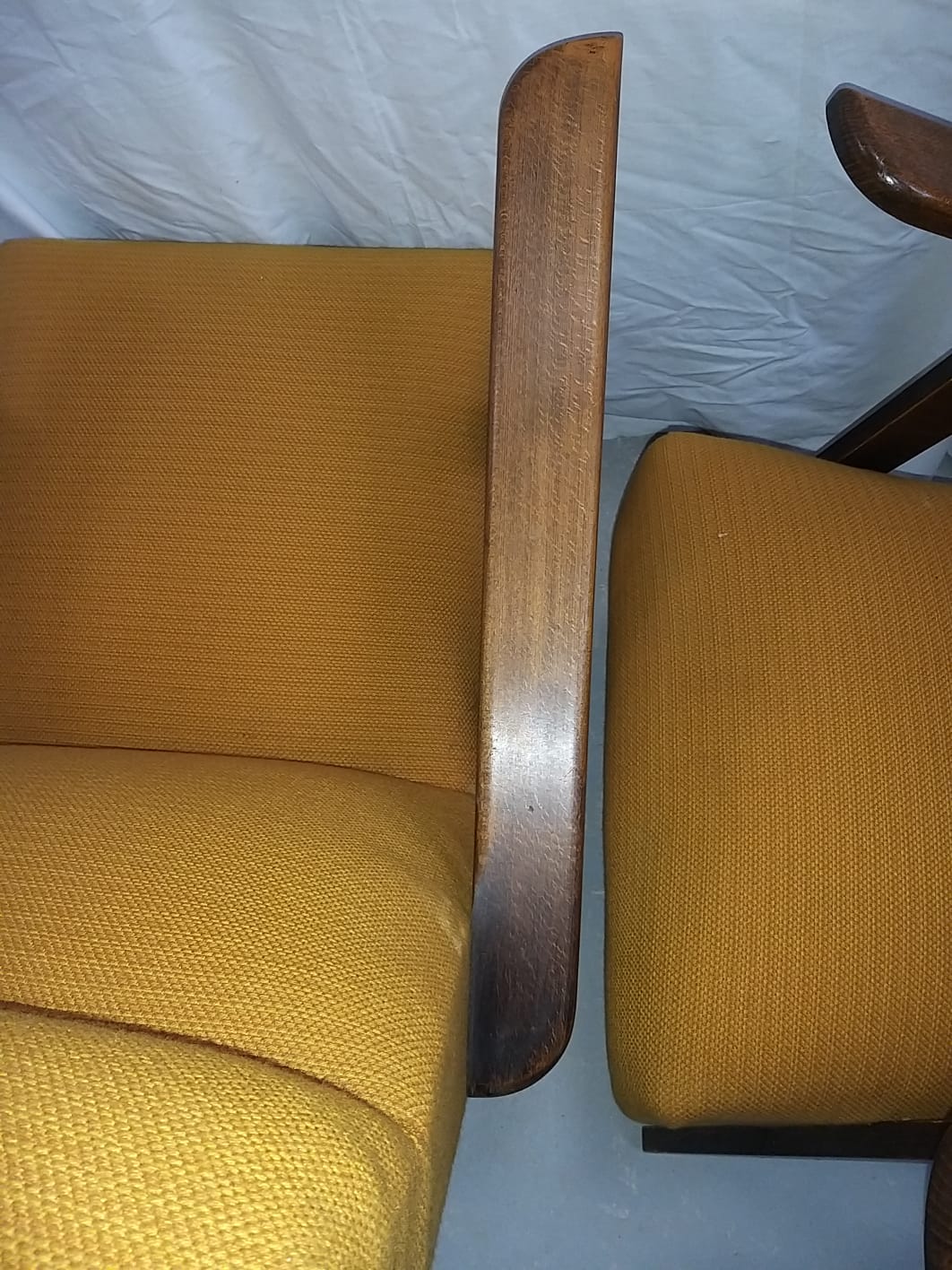 Pair of Scandinavian armchair compass feet 50s
