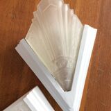 Pair of art deco-style pressed glass sconces