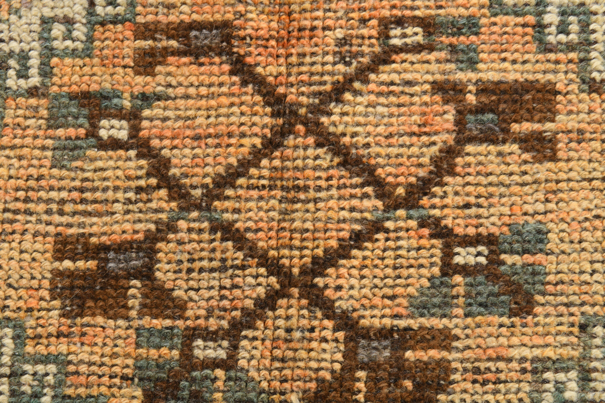 5x11 orange and brown vintage tapis rug, 352x162cm
