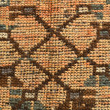 5x11 orange and brown vintage tapis rug, 352x162cm