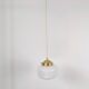 Antique opaline and brass pendant light – vintage globe 15 cm