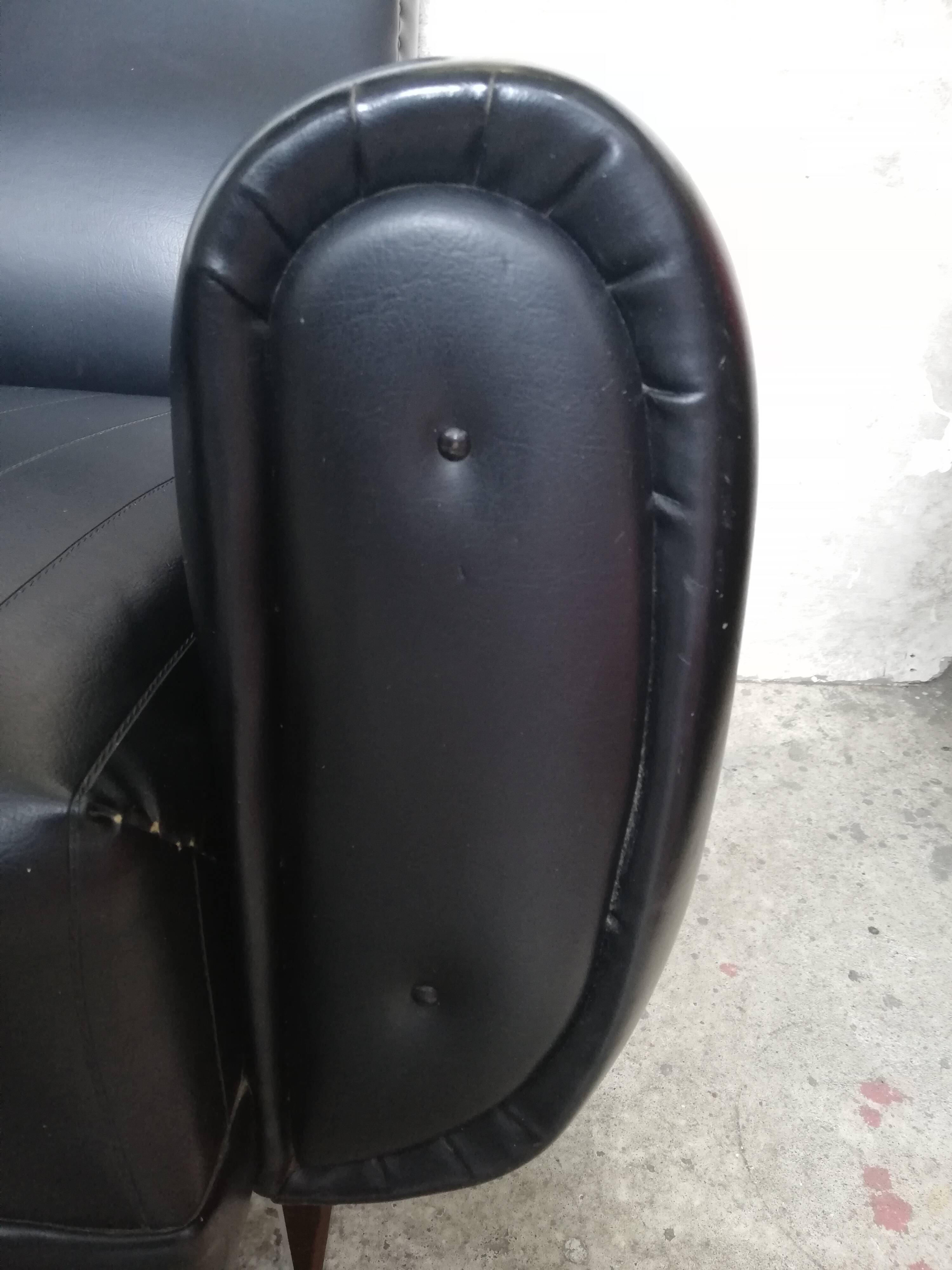 Luxury black Leather Armchair