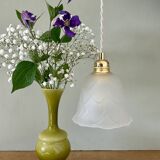 Vintage frosted glass tulip pendant light