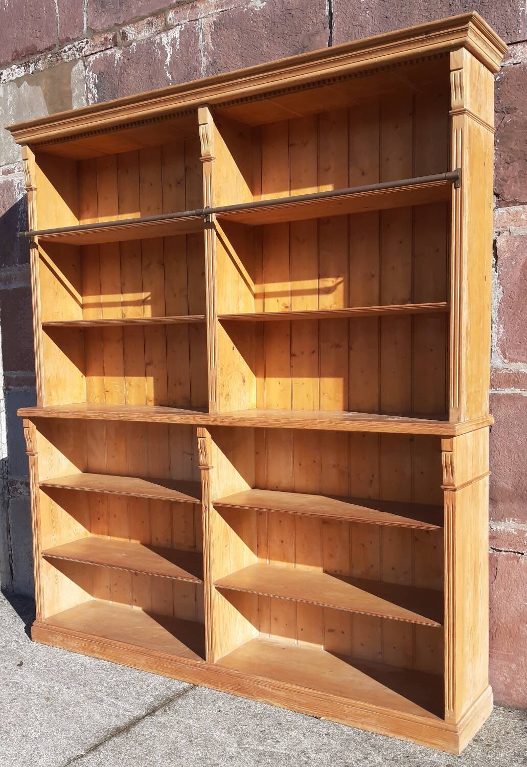 Pine bookcase (251 x 49 x height 288 cm)