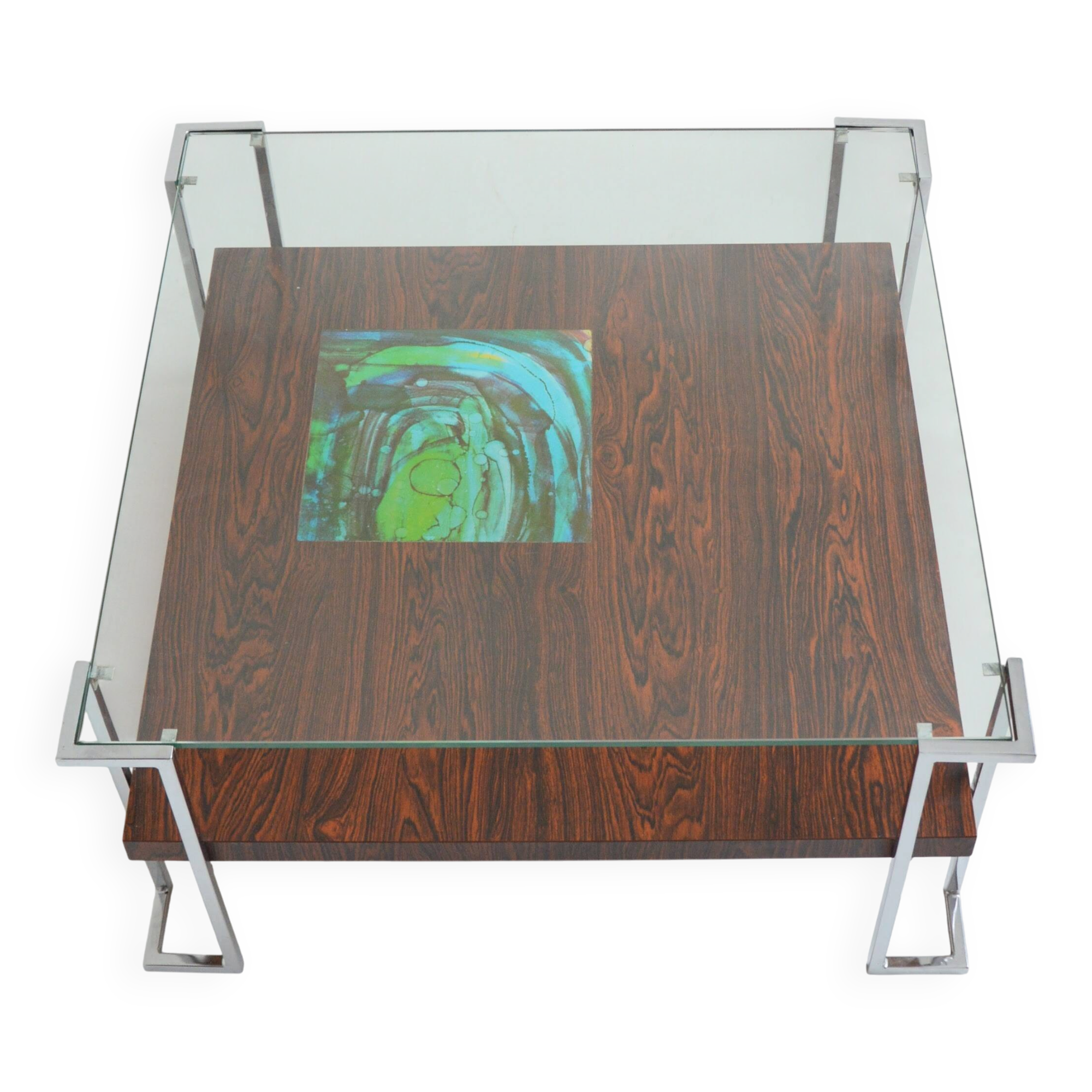 Double tray coffee table Vintage design 1970s