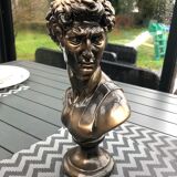 Plaster bust imitation bronze of David