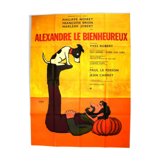 Affiche originale cinéma " Alexandre Le Bienheureux " 1968 Philippe Noiret, Pierre Richard, Jobert..