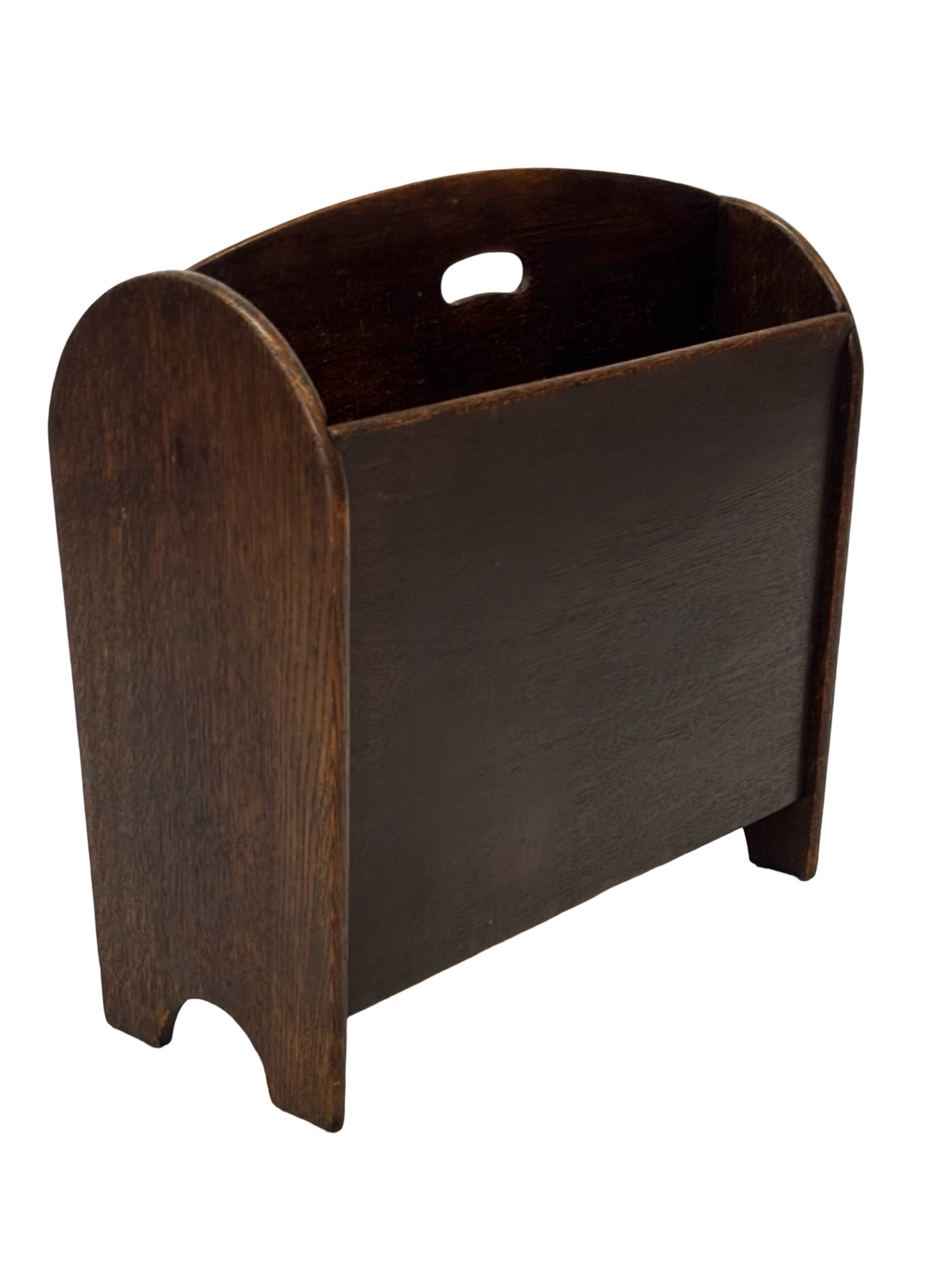 Art Deco Oak Newspaper Rack Magazine Rack 1950s design