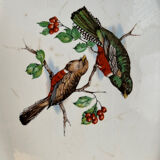 Old oval dish in Badonviller earthenware, decorated with Les Oiseaux.