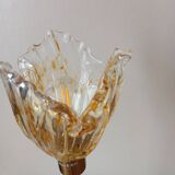 Amber and citrine draped globe table lamp dlg Murano