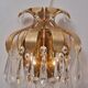 Palwa crystal pair wall lights sconces by Ernst Palme, brass pineapple, 1960`s, German