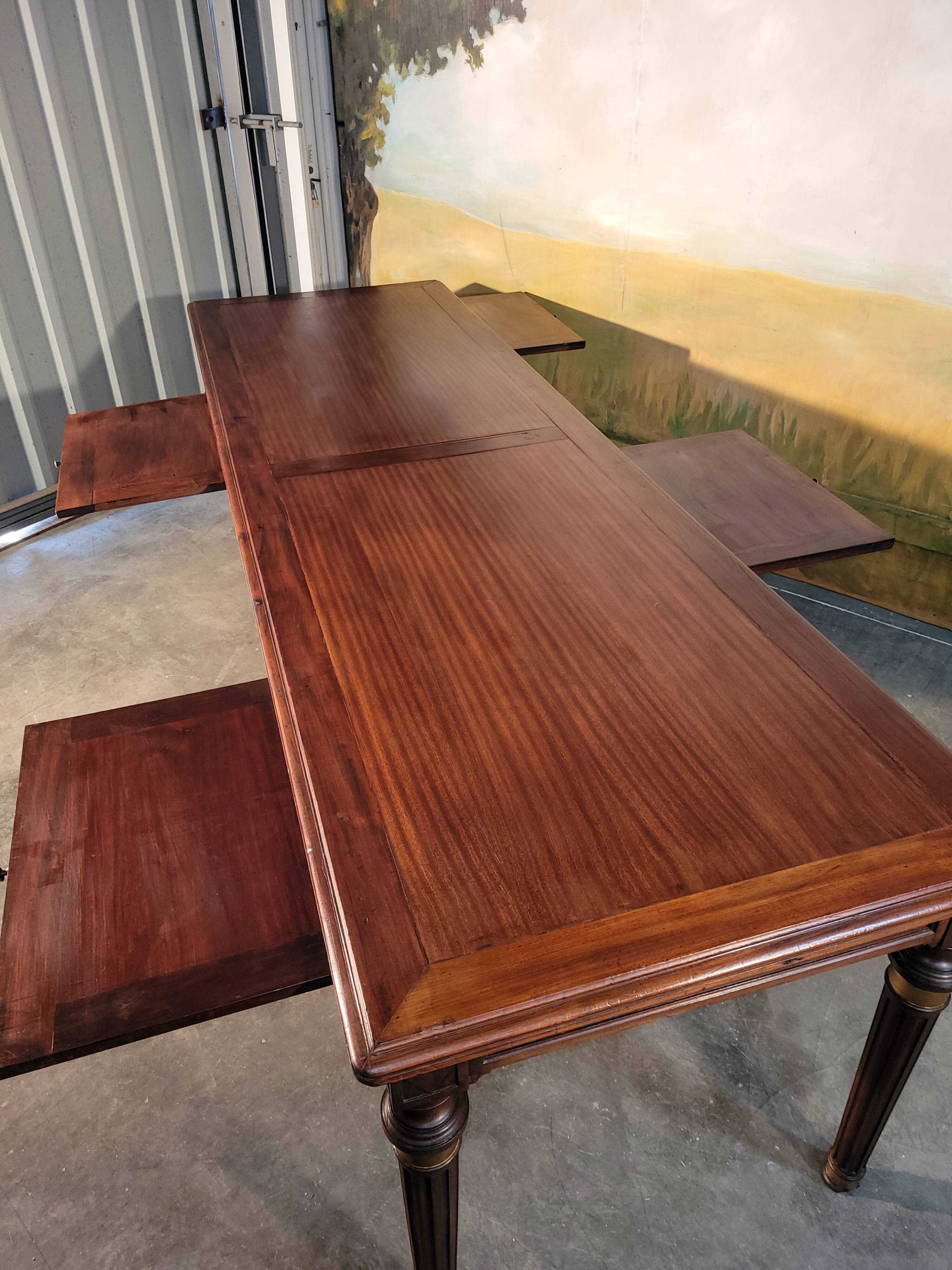 Large Louis XVI style mahogany table