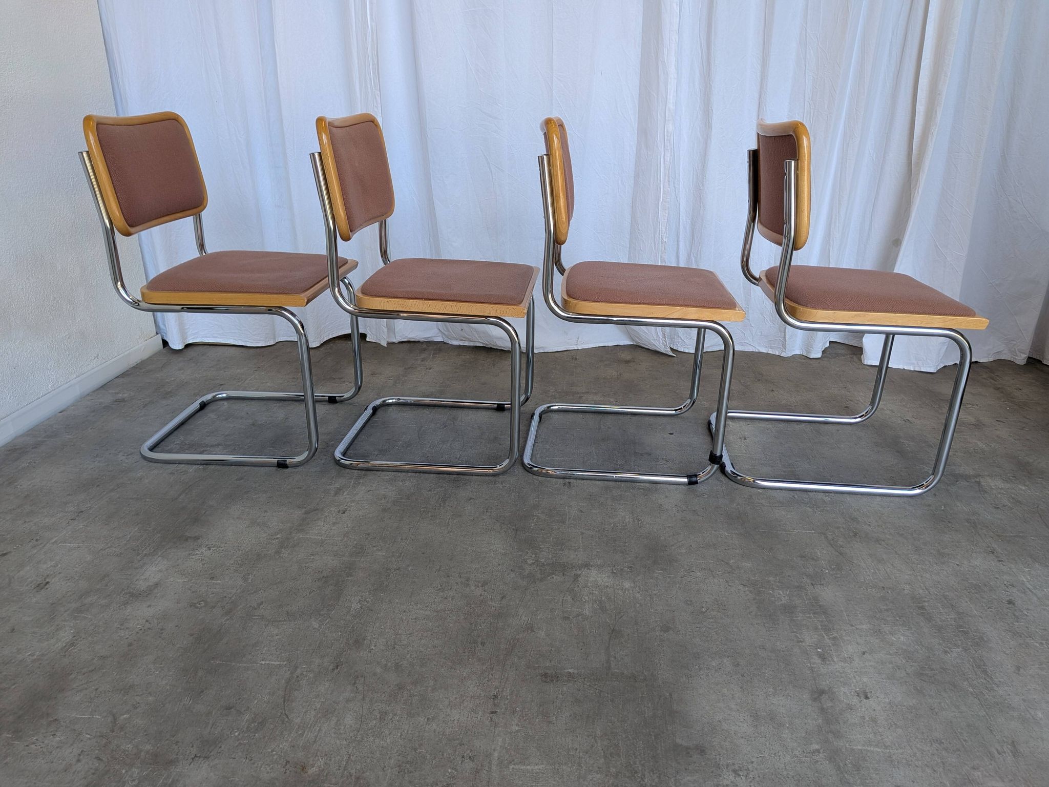 Set of 6 Vintage Cesca Chair by Bene Austria 1970s / Mid Century Chrome Din