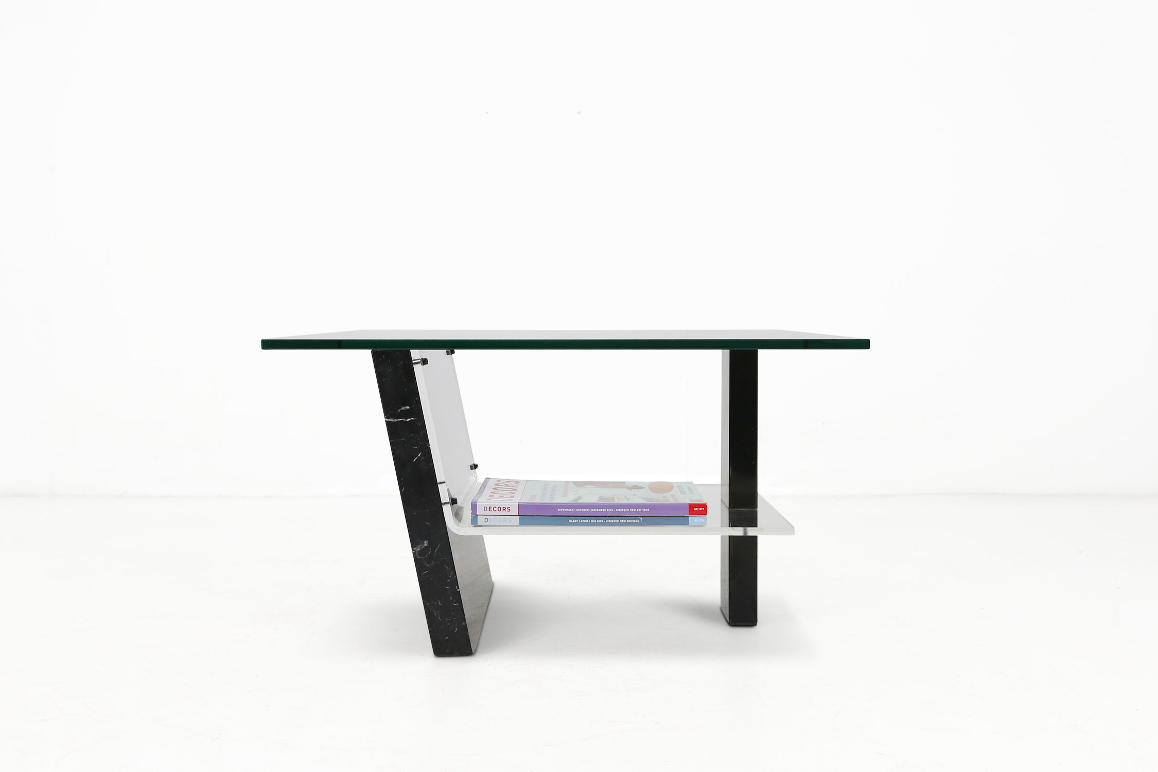 Italian marble and glass coffee table Ca.1970