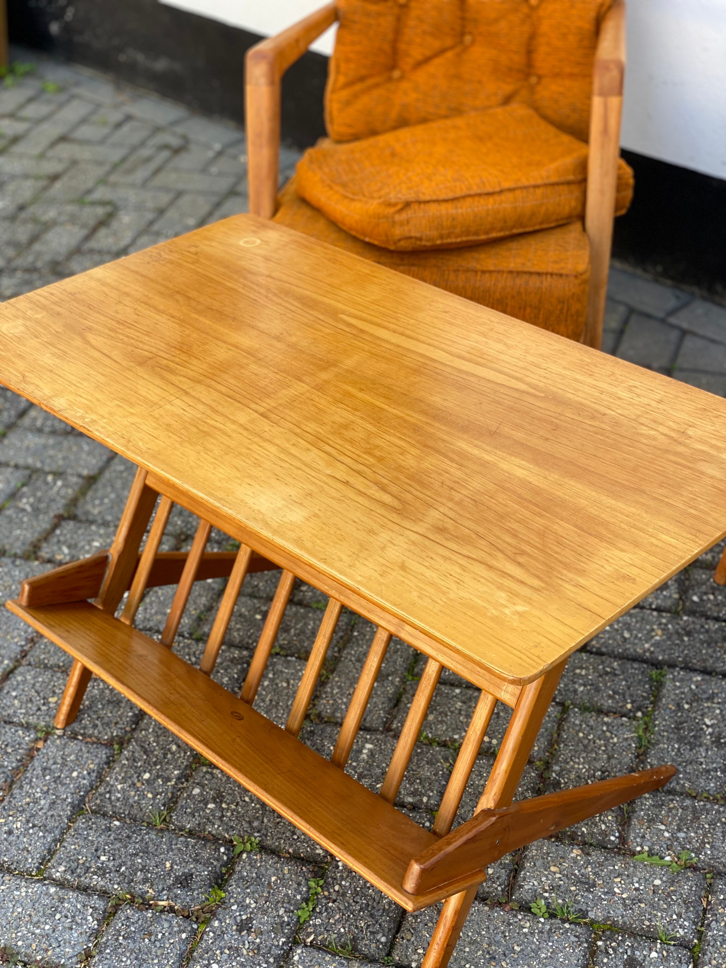 Trio of Knoll Lounge Chairs with Magazine Table.