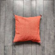 Coussin marocain orange en coton