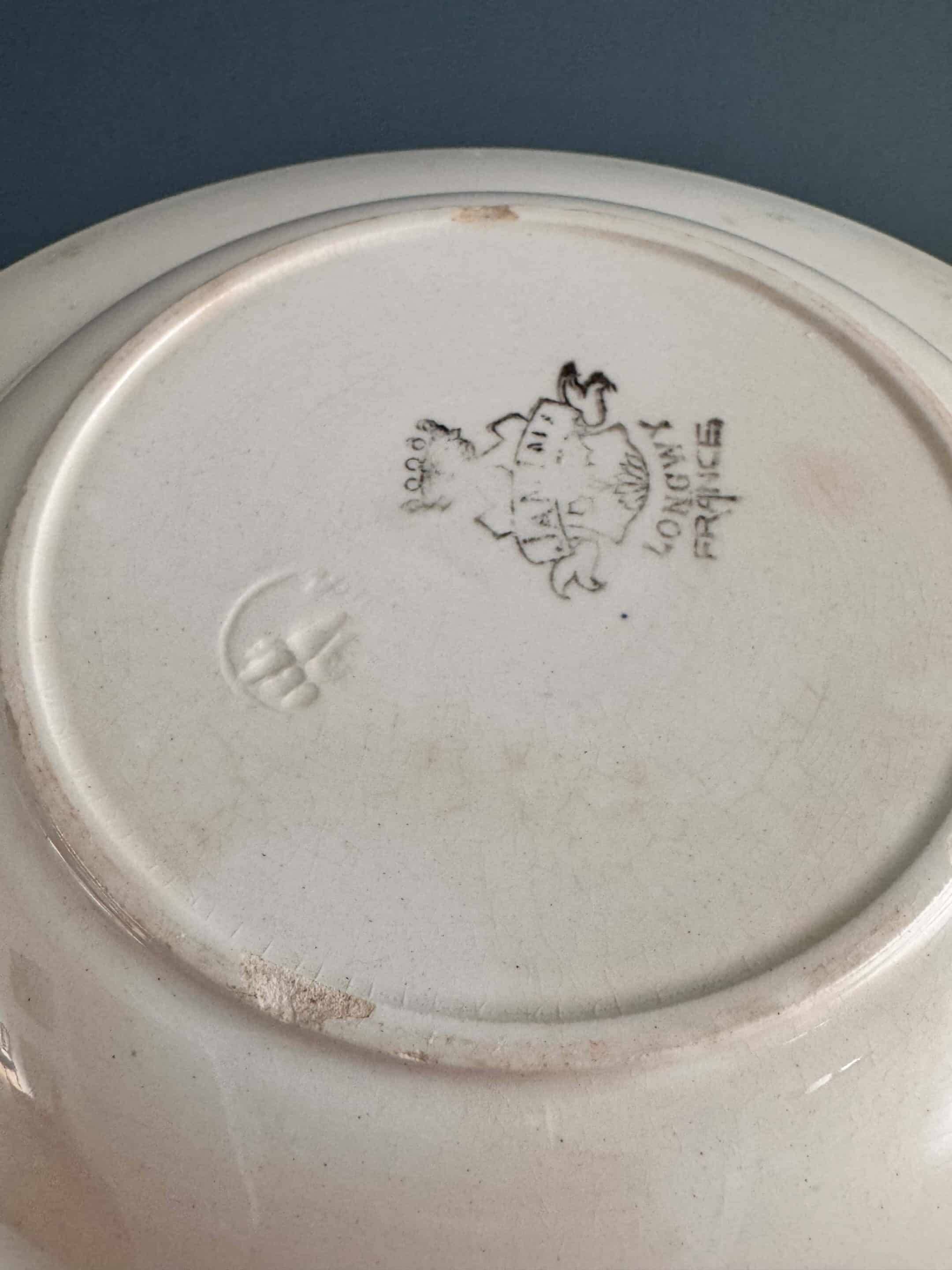 Set of 12 soup plates 1900 “Janina” Longwy