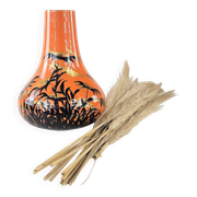 Lacquered vase with Japanese floral motifs, circa 1970