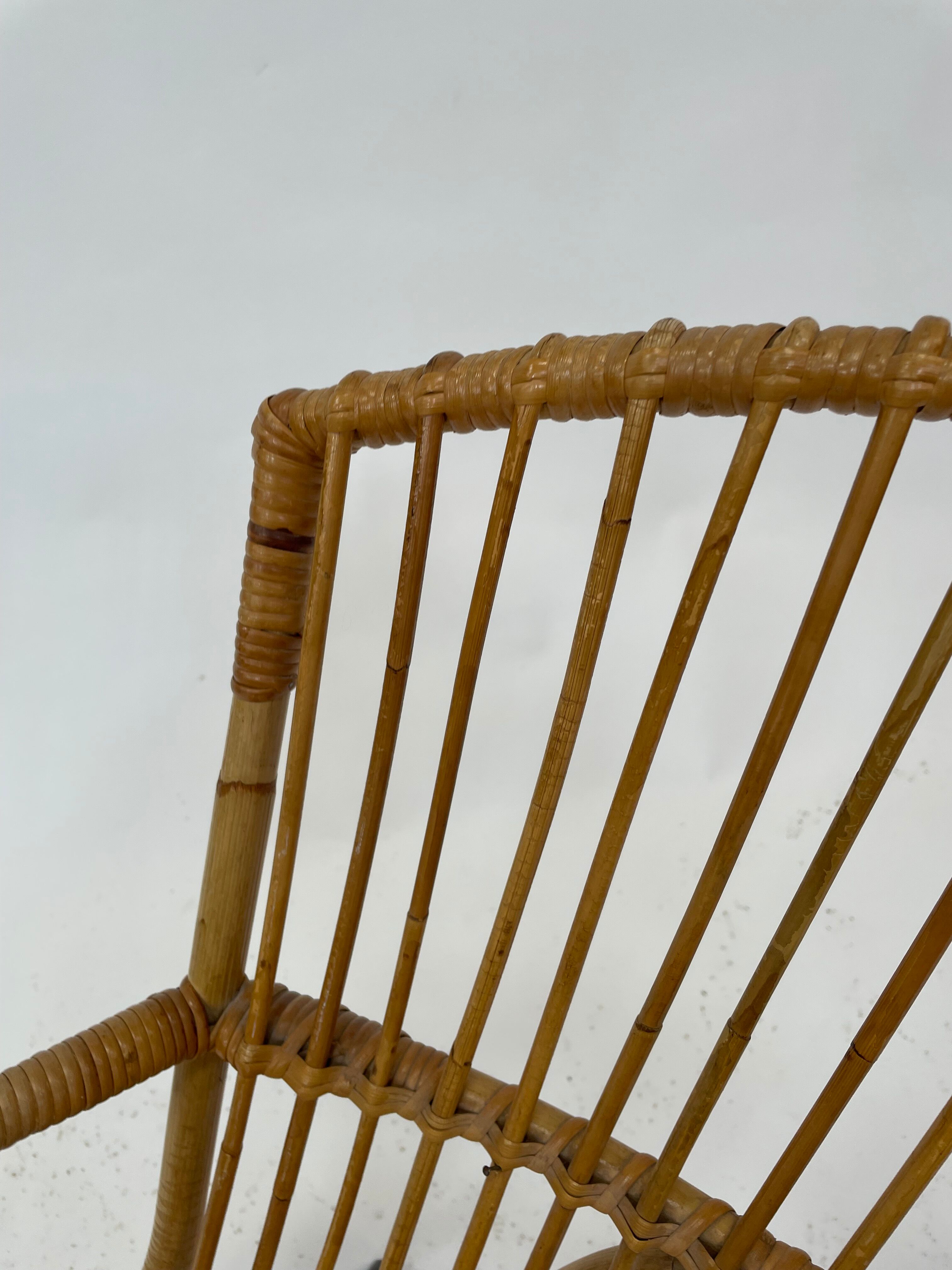Vintage rattan chair by Dirk van Sliedregt Rohe Noordwolde 1960 in the Netherlands
