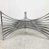 Table basse en fil de chrome de l’ère spatiale, années 1970