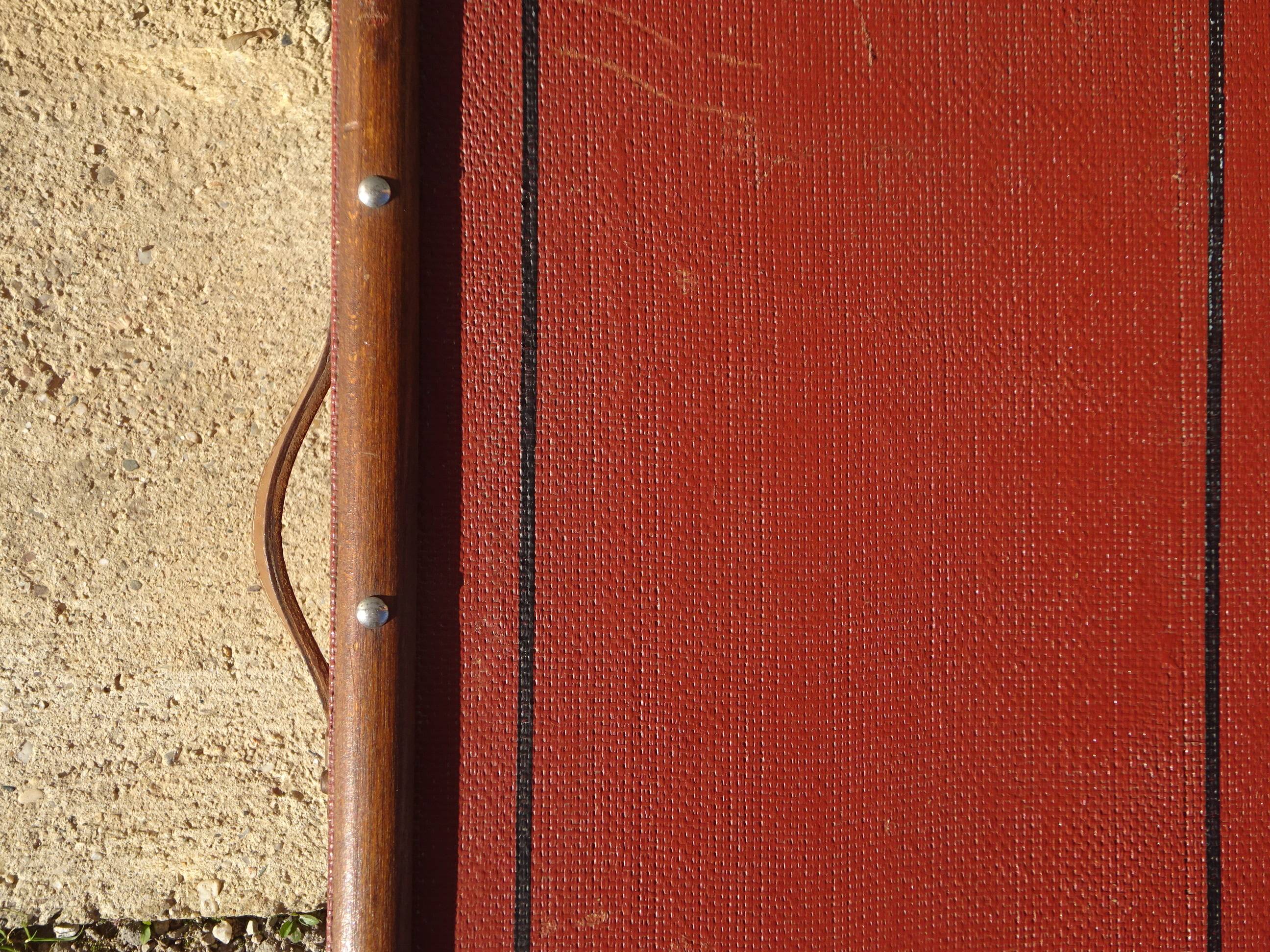 Old curved travel trunk