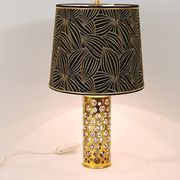 Rupert table lamp by Nikoll mid-century in brass tube and bubble glass, Austria, 1950s.