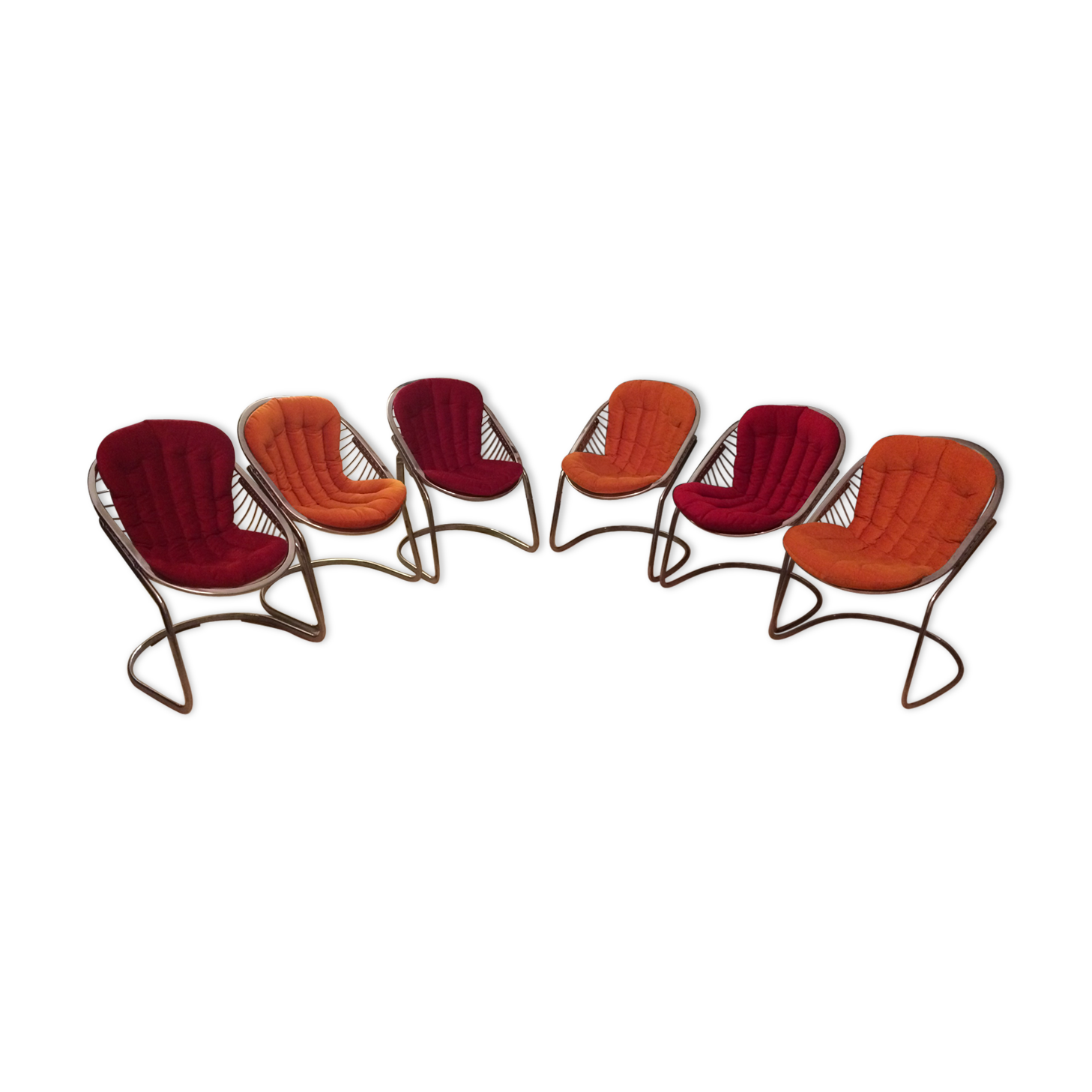 Suite de 6 fauteuils "Egg chair" de Gastone Rinaldi 1970