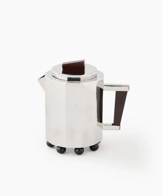 Garance Vallée for Monoprix. Chrome-plated metal and wood teapot