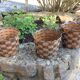 Suite of three cache pots imitation wicker braided by Emsa / vintage 60s-70s