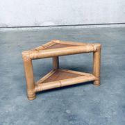 Handcrafted Bamboo Corner Table Set, 1970s, Set of 2