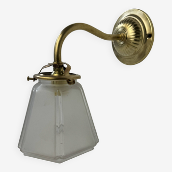 Old art-deco glass brass wall light