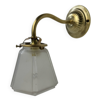 Old art-deco glass brass wall light
