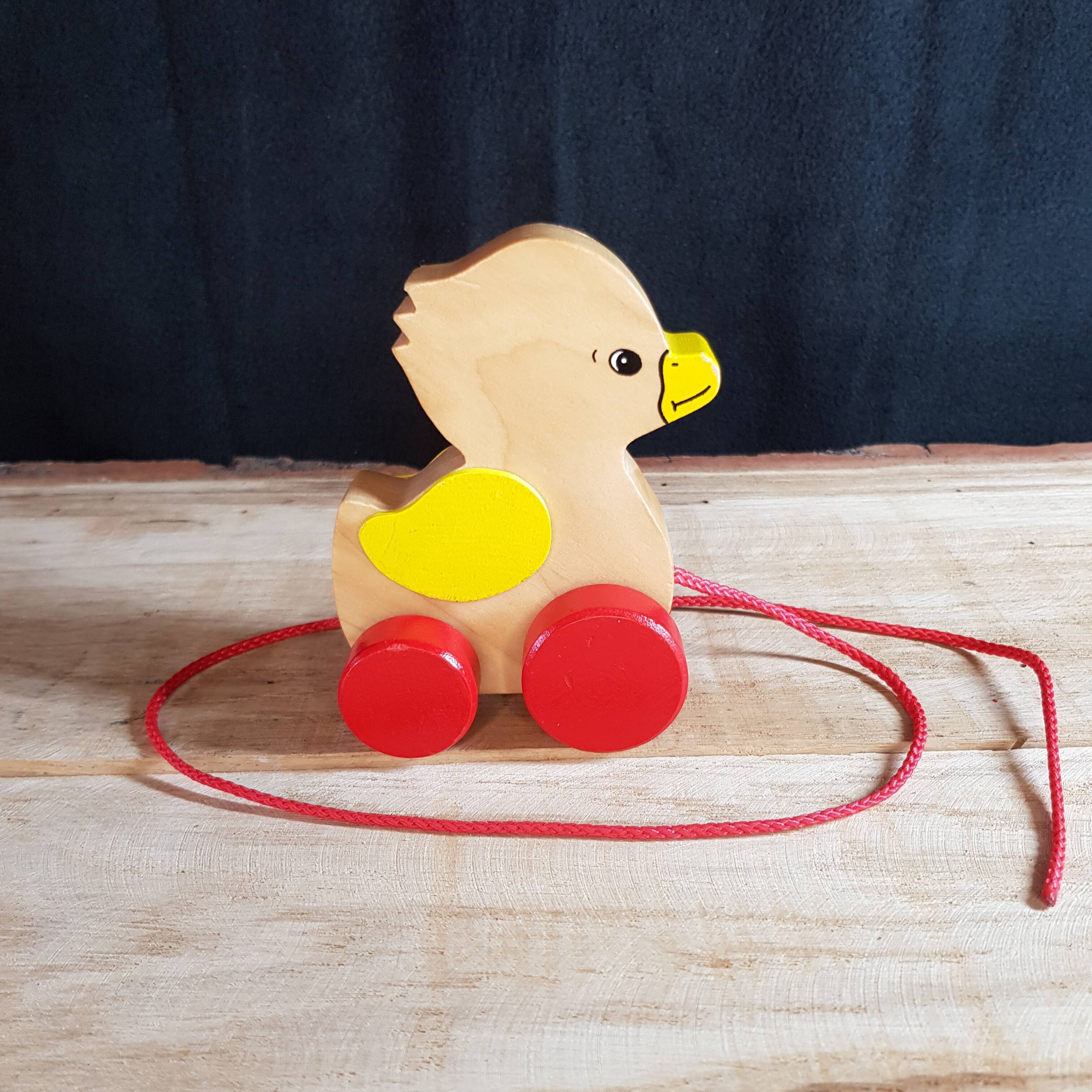 Wooden duck to pull