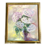 Bouquet of hydrangeas, oil on canvas