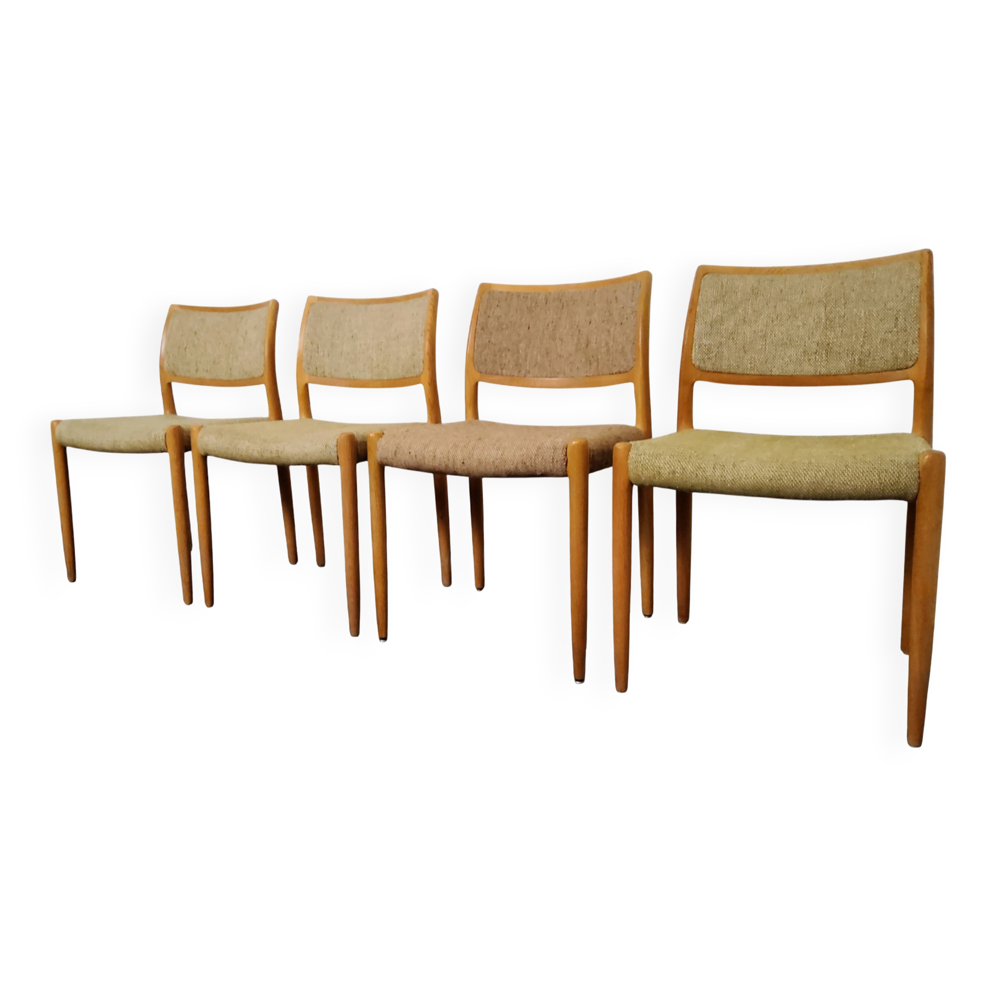 4 Scandinavian chairs model 80 by Niels O. Møller, Denmark