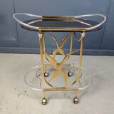 Vintage Italian brass bar cart, 1970s