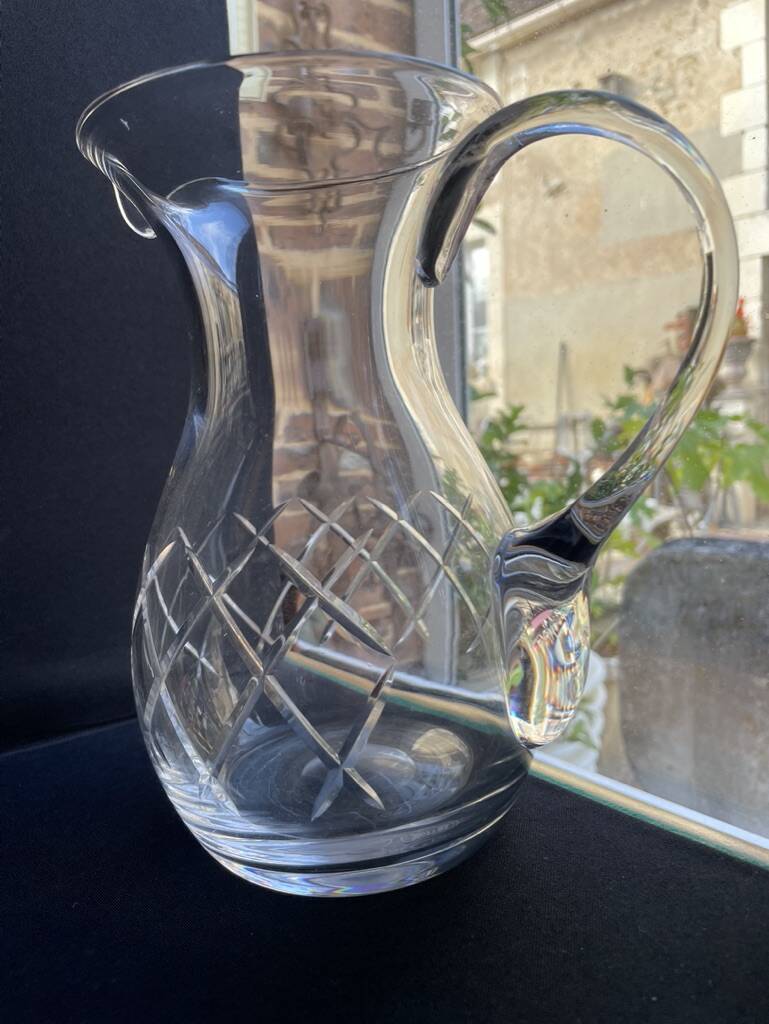 A cut crystal pitcher – Cristalleries Royales de Champagne