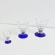 Set of 16 antique glasses with cobalt blue stems, Art Deco.