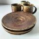 Set of three cups and saucers in pyrite stoneware - Charles Gaudry, Puisaye