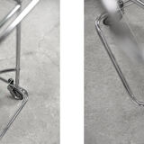 Vintage art dèco tubular steel chrome plated and glass bar cart, 1950s